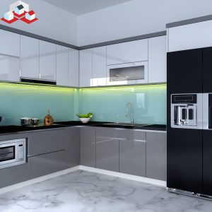Tủ bếp Acrylic Đẹp Mã TB-16
